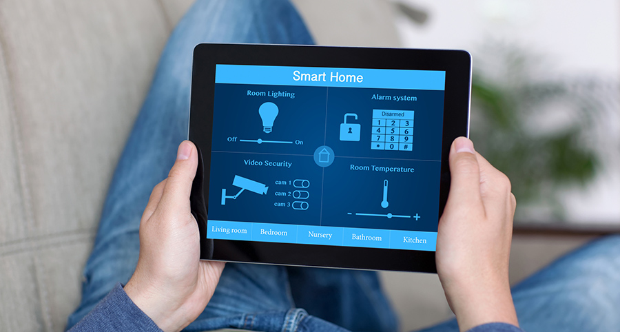 The ability to access and control security components from a mobile device is one of the top smart home trends in Salem. Close-up of smart home security app.